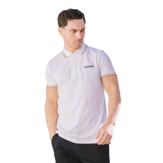 Lambretta Heren SS25 Twin Tip Poloshirt (Wit/Kleurig) - Image 3
