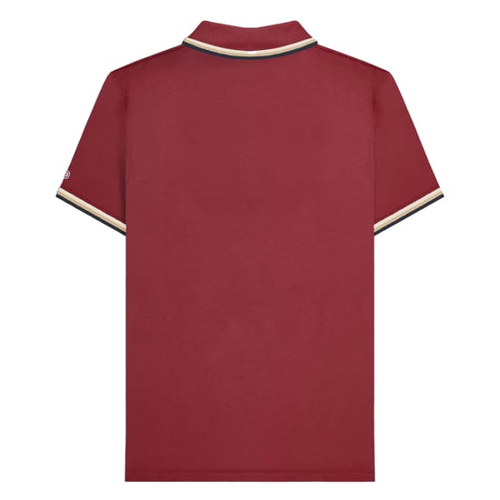 Lambretta Herenpoloshirt met drie punten (Bourgondië/Crème/Navy) - Image 2