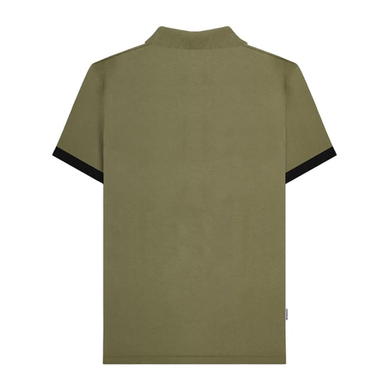 Lambretta Heren Vintage poloshirt met panelen (Kaki Groen) - Image 2