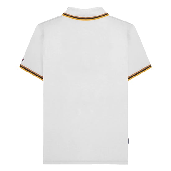 Lambretta Heren SS25 Drievoudig Getipt Polo Shirt (Wit/Goud) - Image 2
