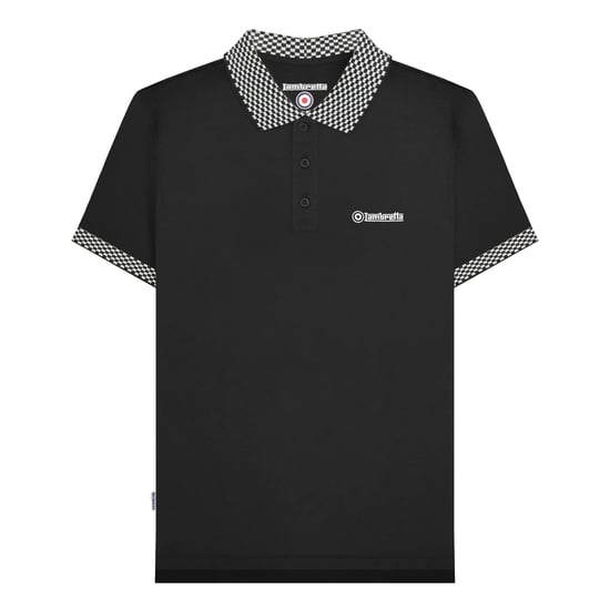 Lambretta Heren SS25 Tweekleurig Groot & Lang Poloshirt (Zwart) - Image 1