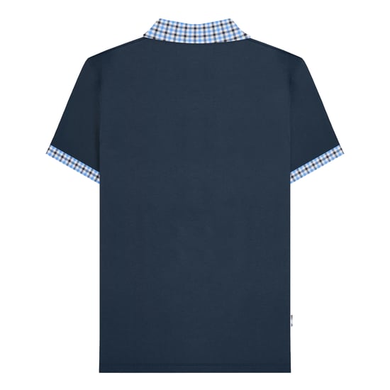 Lambretta Heren SS25 Gingham Big & Tall Poloshirt (Navy) - Image 2