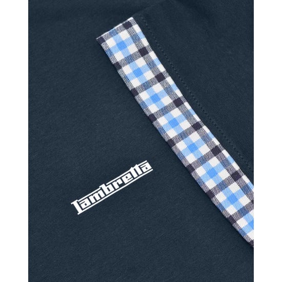 Lambretta Heren SS25 Gingham Big & Tall Poloshirt (Navy) - Image 3