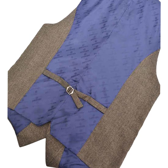 Lambretta Heren Morgan Herringbone Gilet (Bruin) - Image 2