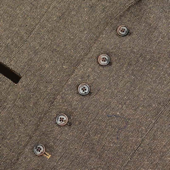 Lambretta Heren Morgan Herringbone Gilet (Bruin) - Image 3