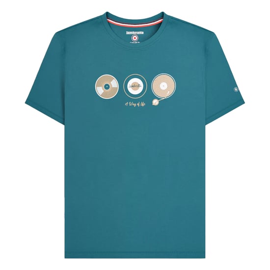Lambretta Heren A Way Of Life Vinyl Platen T-shirt (Golfkust) - Image 1