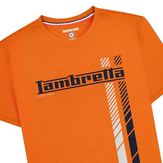 Lambretta Heren SS25 Racing Stripe Big & Tall T-Shirt (Oranje) - Image 3