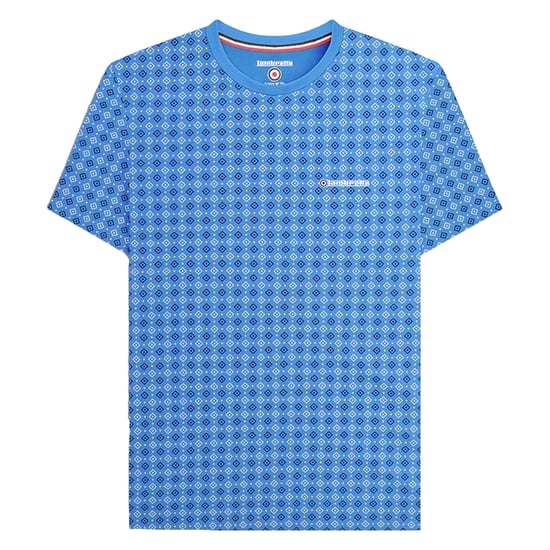 Lambretta Heren SS24 Geometrisch T-shirt met all-over print (Vallarta Blauw) - Image 1