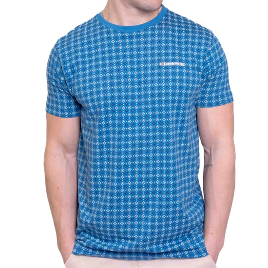 Lambretta Heren SS24 Geometrisch T-shirt met all-over print (Vallarta Blauw) - Image 3
