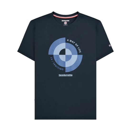 Lambretta Heren Target Kwadrant Groot & Lang T-Shirt (Marine) - Image 1