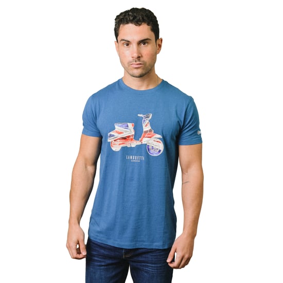 Lambretta Heren AW24 Scooter Vlag Big & Tall T-Shirt (Donkerblauw) - Image 3