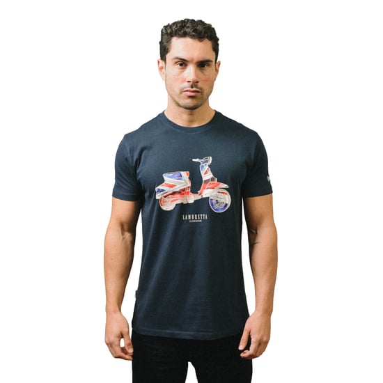 Lambretta Heren AW24 Scooter Vlag Big & Tall T-Shirt (Navy) - Image 3