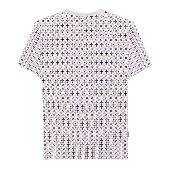 Lambretta Heren SS24 Geometrisch T-shirt met all-over print (Wit) - Image 2