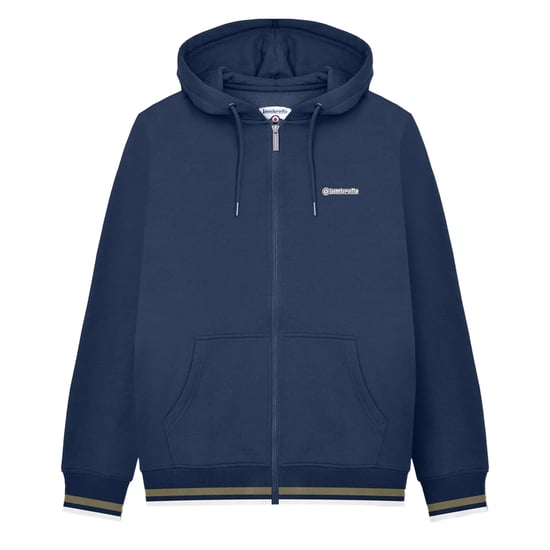 Lambretta Heren AW24 Volledige Rits Hoodie (Marineblauw/Kaki Groen) - Image 1