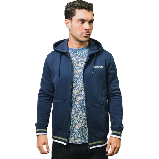 Lambretta Heren AW24 Volledige Rits Hoodie (Marineblauw/Kaki Groen) - Image 3
