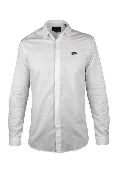 Philipp Plein Diamond Cut LS Iconisch overhemd Wit - Image 1