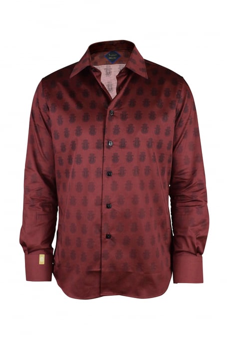 Miljardair LS Milano All-over shirt bordeaux - Image 1