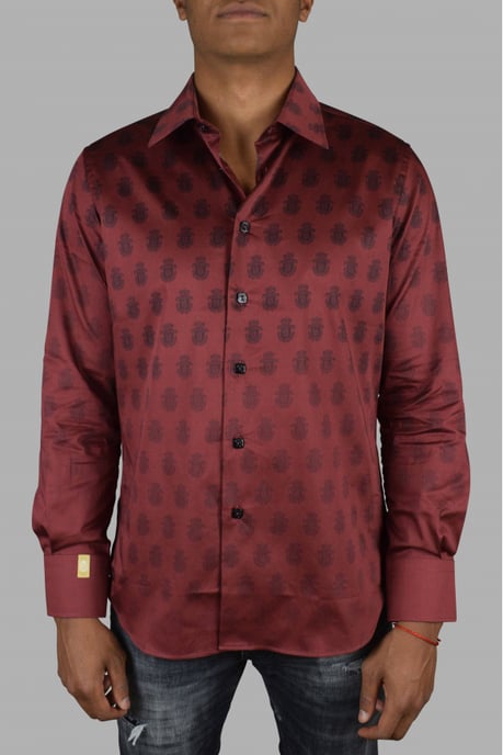Miljardair LS Milano All-over shirt bordeaux - Image 2
