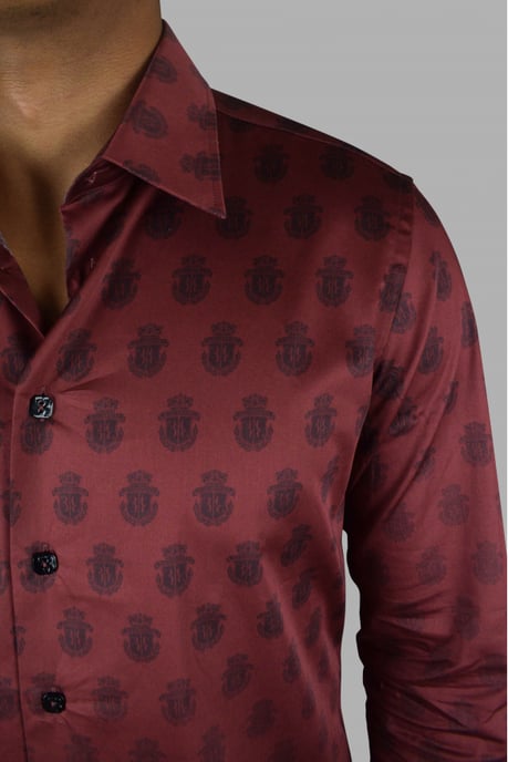 Miljardair LS Milano All-over shirt bordeaux - Image 3