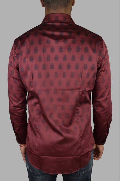 Miljardair LS Milano All-over shirt bordeaux - Image 4