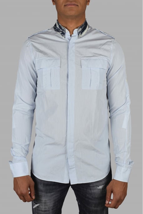 Balmain Overhemd met denimkraag Blauw - Image 2