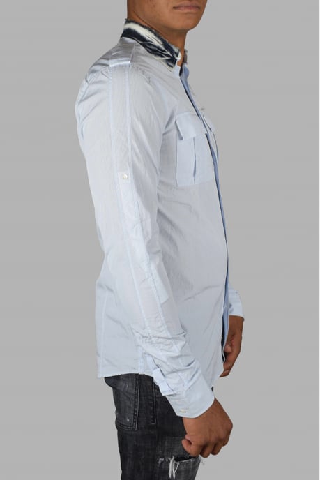 Balmain Overhemd met denimkraag Blauw - Image 4