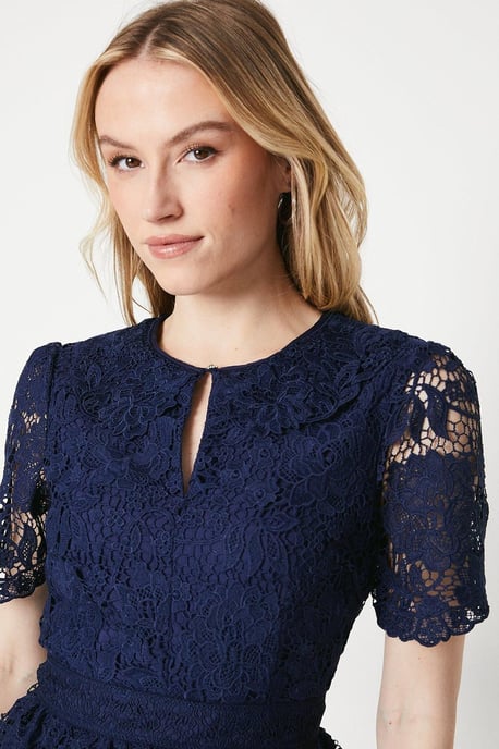 Occasion Lace Collared Midi Dress - Image 4