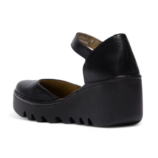 Fly London Dames Zwarte BISO305FLY Wedges Sandalen Espadrille Band Hakken - Image 3
