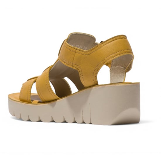 Fly London Dames YUDD236FLY Bumblebee Gele Leren Sandalen Espadrille Platform Wedges - Image 3