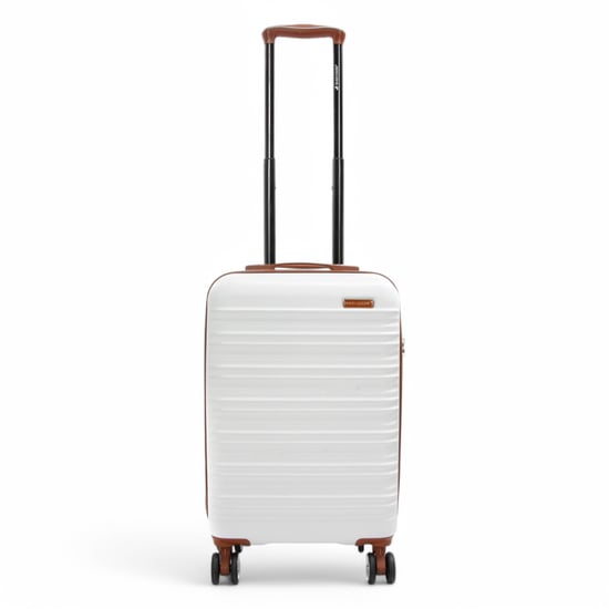 Uitbreidbare crèmewitte harde ABS koffer met 8 wielen, robuuste reiskoffer voor vakanties - Image 5