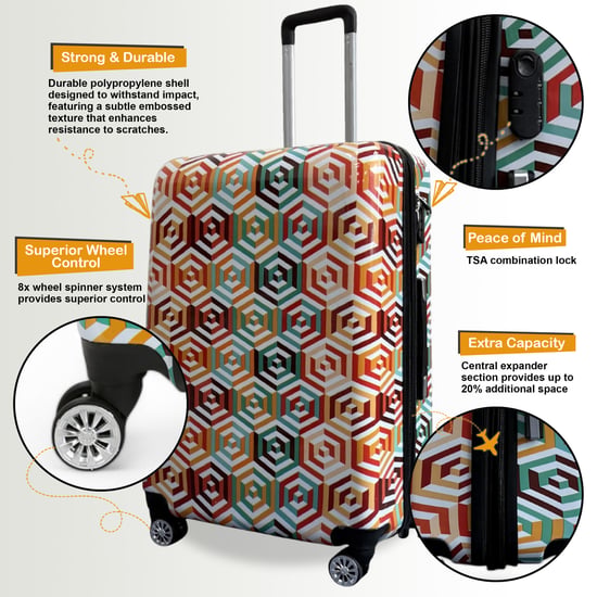 Uitbreidbare harde schaal met ombre kleurrijke 8 wielen kofferprint bagage - Image 3