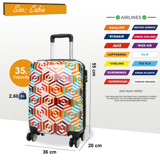 Uitbreidbare harde schaal met ombre kleurrijke 8 wielen kofferprint bagage - Image 4