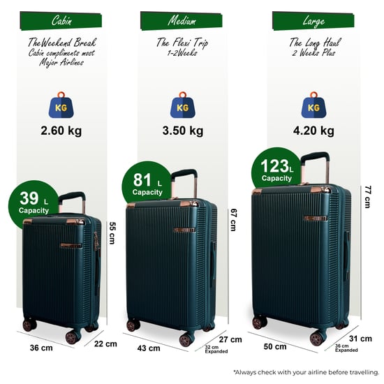 Uitbreidbare donkergroene harde koffer met 8 wielen - Image 2