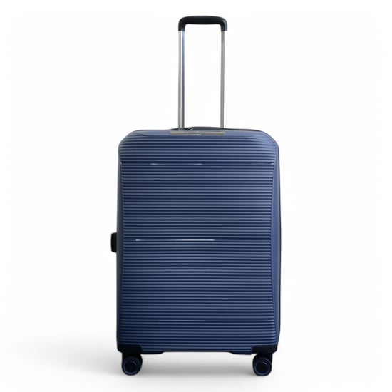 Uitbreidbare marineblauwe harde PP 8-wiel bagage reiskofferset voor handbagage en vakantie - Image 6