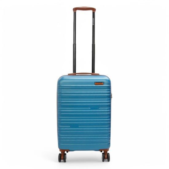 Uitbreidbare blauwe harde ABS koffer met 8 wielen, robuuste reiskoffer voor vakanties - Image 5