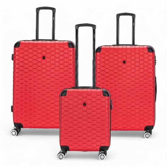Uitbreidbare rode harde ABS 8-wiel bagage reiskoffer handbagage vakantie koffer - Image 1