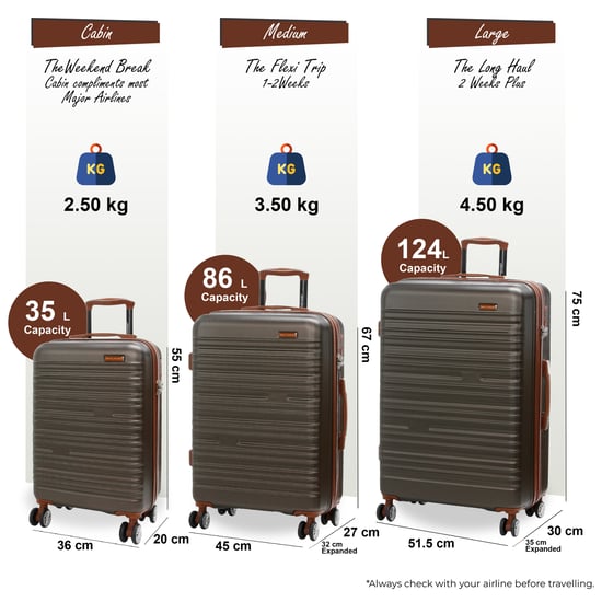 Uitbreidbare koffiebruine harde ABS koffer met 8 wielen, robuuste reiskoffer voor vakanties - Image 2