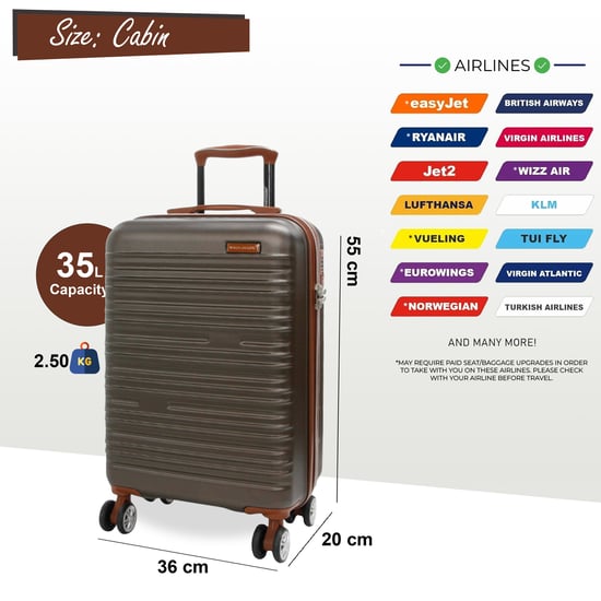 Uitbreidbare koffiebruine harde ABS koffer met 8 wielen, robuuste reiskoffer voor vakanties - Image 4