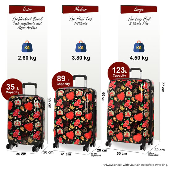 Uitbreidbare harde schaal zwarte rozen 8 wielen koffer print bagage - Image 2