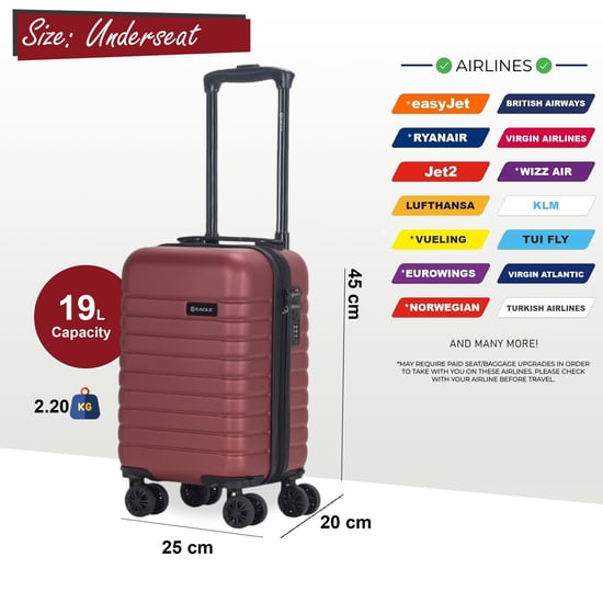 ABS Hardshell Onderstoel Cabinekoffer 45 x 25 x 20 cm Bagage Geschikt voor Rynair - Image 2