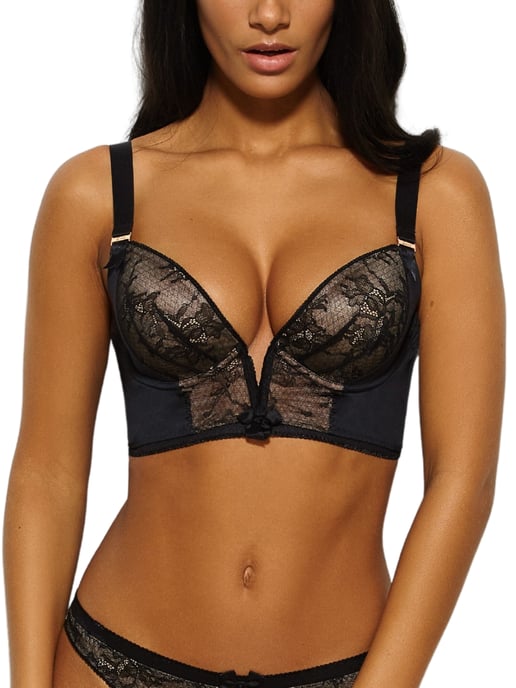 VIP Retrolution Padded Staylo Plunge Bra Black - Image 1