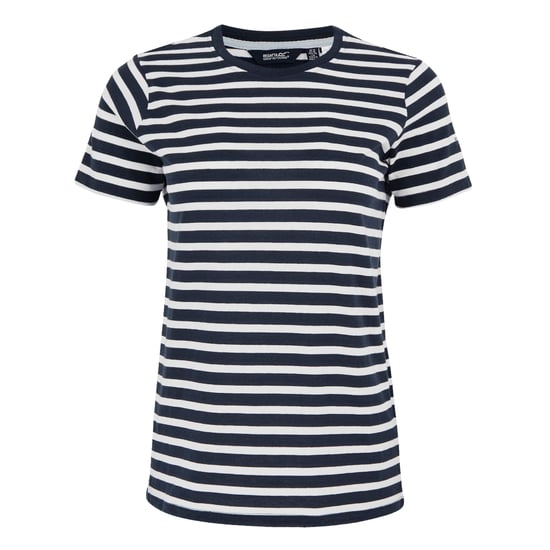 Regatta Dames/Dames Bayletta Gestreept T-shirt (Marine, Wit) - Image 1