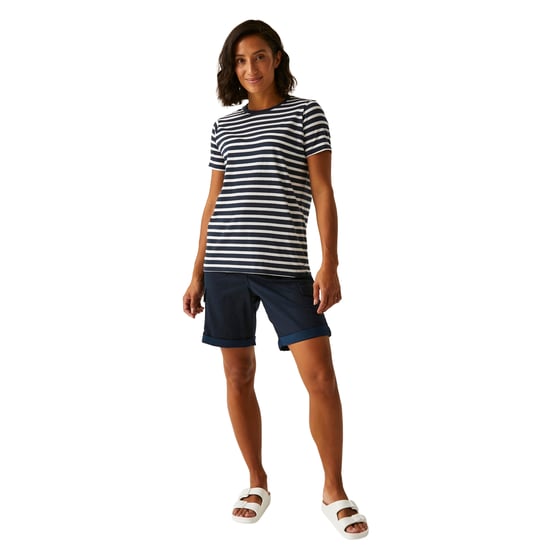 Regatta Dames/Dames Bayletta Gestreept T-shirt (Marine, Wit) - Image 4