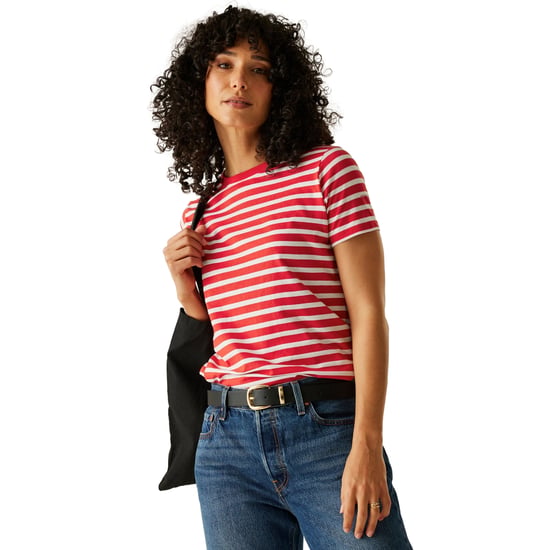Regatta Dames/Dames Bayletta Gestreept T-shirt (Hoog risico Rood/Wit) - Image 4