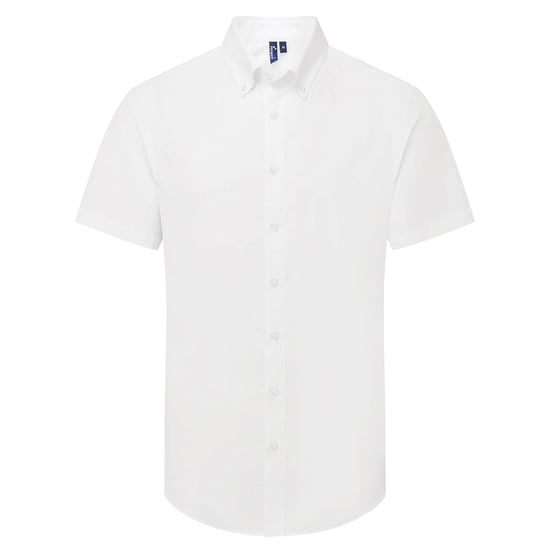 Premier Heren Supreme Oxford overhemd met korte mouwen (Wit) - Image 1
