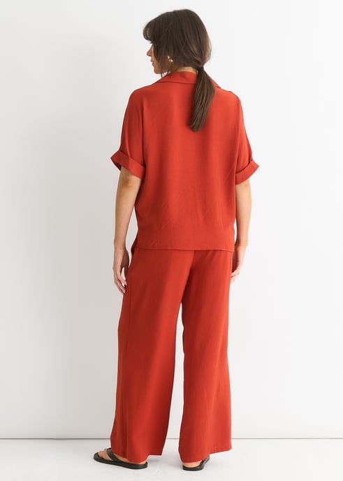 Rust Luchtstroom Oversized Shirt Top - Image 4
