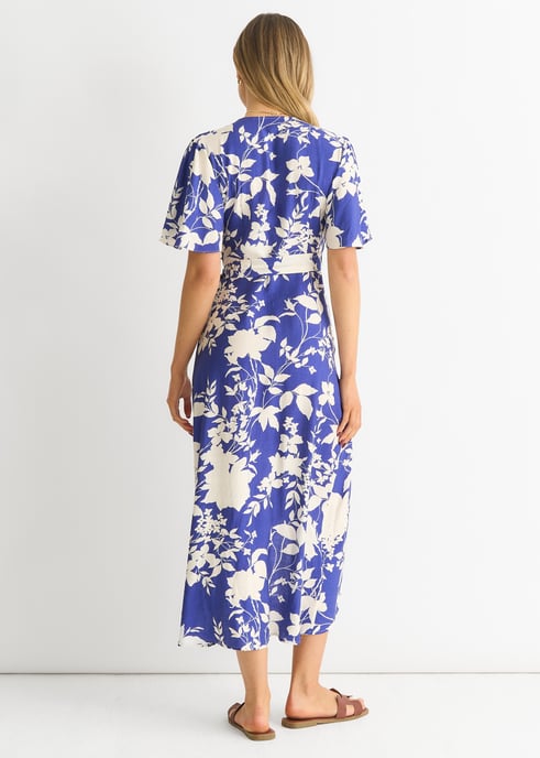 Viscose Bloemen Wikkel Midi Dress - Image 4