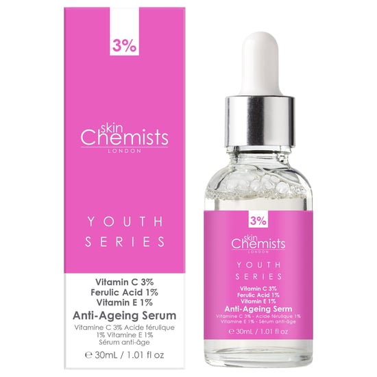 skinChemists Jeugdserie Anti-Verouderingsserum Vitamine C 3%, Ferulinezuur 1%, Vitamine E 1% 30ml - Image 3