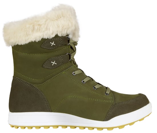 Dames Winterlaarzen Echt Leer met Imitatiebont Olijfgroen - Image 3