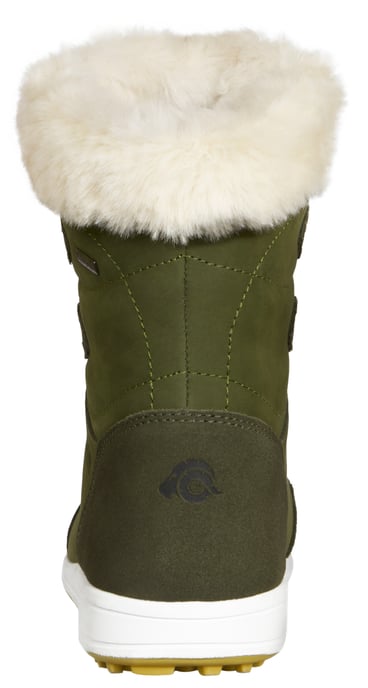 Dames Winterlaarzen Echt Leer met Imitatiebont Olijfgroen - Image 5
